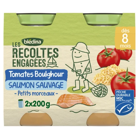 Petit pot tomates boulghour saumon sauvage - dès 8 mois