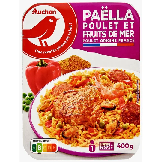 Paëlla au poulet et fruits de mer