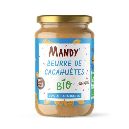 Beurre de cacahuètes bio sans morceaux et sans huile de palme