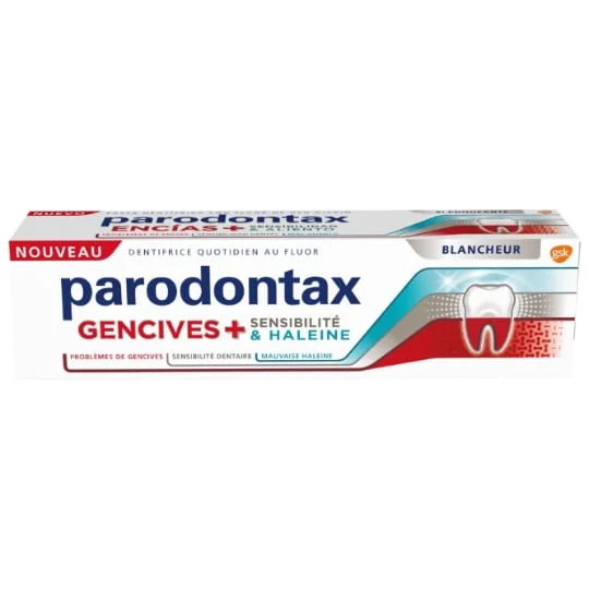 Dentifrice Quotidien Au Fluor Gencives + Sensibilité & Haleine Fraîche Blancheur