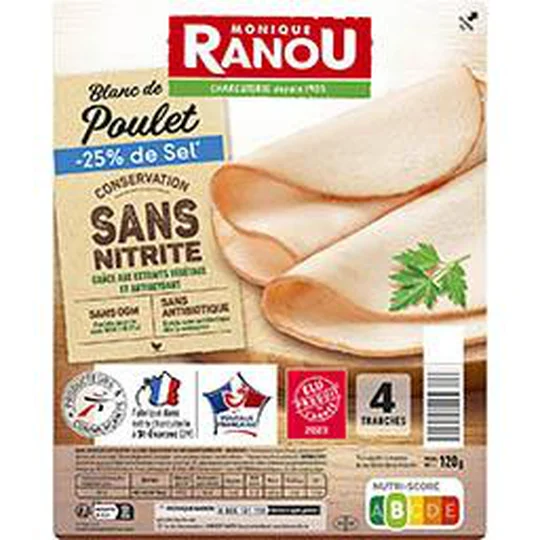 Blanc de poulet réduit en sel