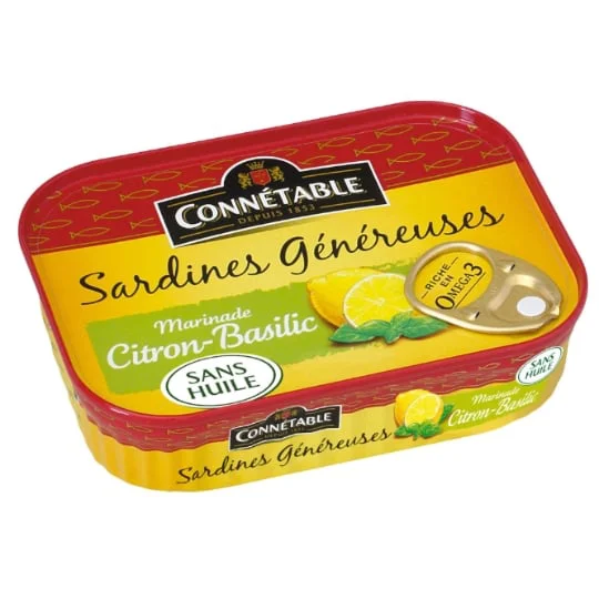 Sardines citron-basilic s/huile