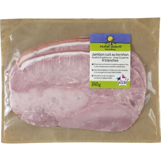 Jambon cuit au torchon avec couenne