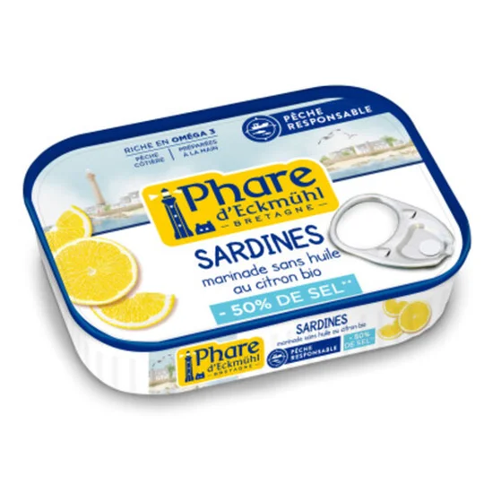 Connétable Sardines Sans Huile Au Citron Sans Sel Bio