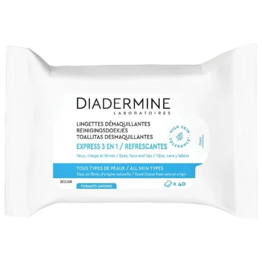 Lingettes démaquillantes express 3en1, visage-yeux
