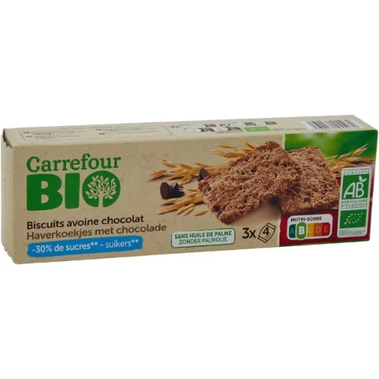 Biscuits bio avoine chocolat