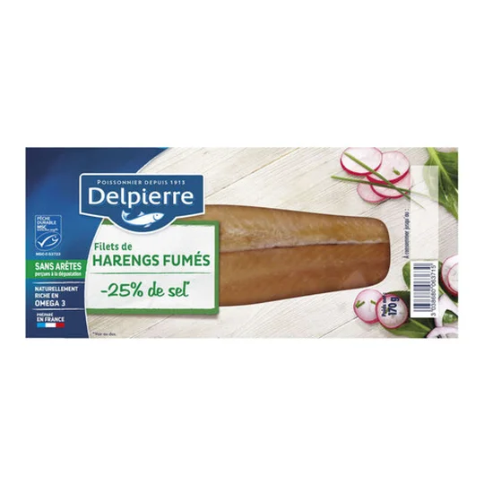 Filets de Hareng Fumé Doux Sans Arêtes -25% de Sel