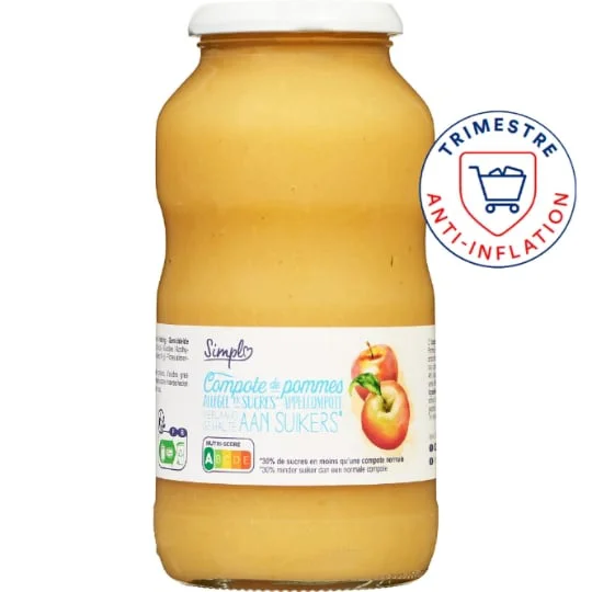Compote de pommes allégée en sucres