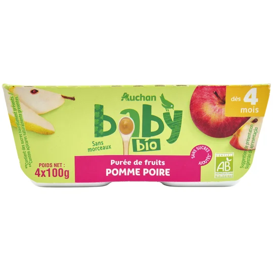 Petit pot dessert pomme poire dès 4 mois