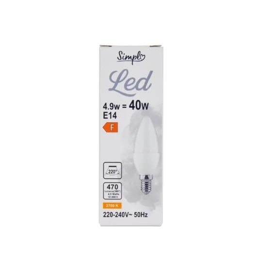 Ampoule LED E14 Flamme Blanc-chaud Dépolie 40W