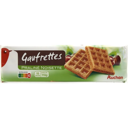Gaufrettes fourrées praliné noisette