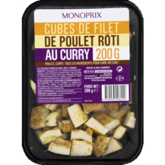 Cubes De Filet De Poulet Rôti Au Curry
