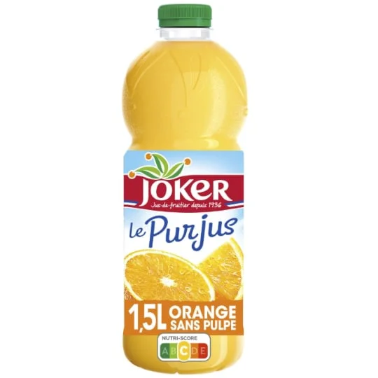 Jus d'orange sans pulpe sans sucres ajoutés