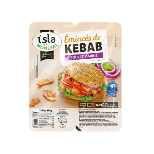 Emincés de Kebab Poulet Mariné Halal