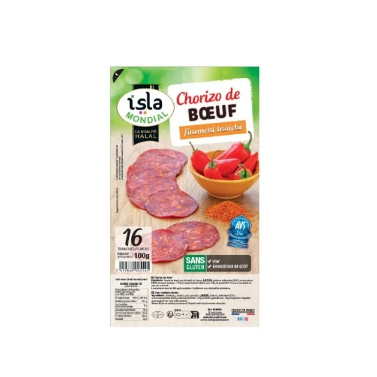 Chorizo de Bœuf Finement Tranché Halal