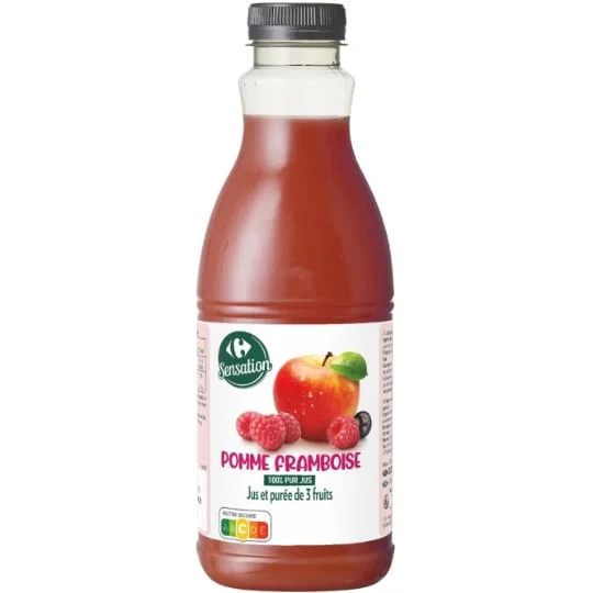 Jus de fruits pommes framboise