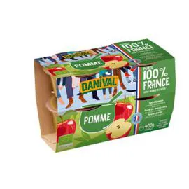 DANIVAL Dessert Pomme Sans Sucres Ajoutés Bio 400g