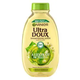 GARNIER, ULTRA DOUX Shampoing Doux Cheveux Normaux Extrait de Tilleul 300ml