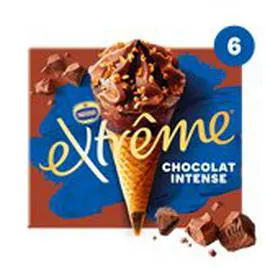 NESTLÉ, EXTRÊME Glace Cône Chocolat intense x6 426g