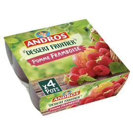 ANDROS Compote pomme framboise 4x100g
