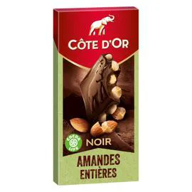 CÔTE D'OR Chocolat noir amandes entières 180g