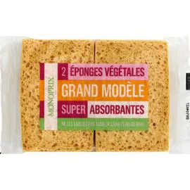 MONOPRIX Eponges végétales grand modèle super absorbantes x2