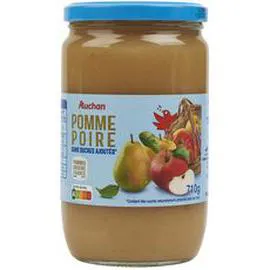 AUCHAN Spécialité de fruits pomme poire sans sucres ajoutés en bocal 710g