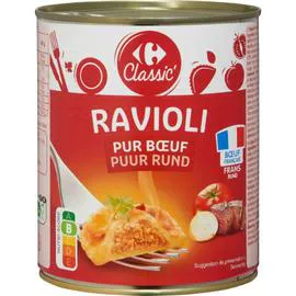 CARREFOUR CLASSIC' Plat cuisiné ravioli pur boeuf 800g