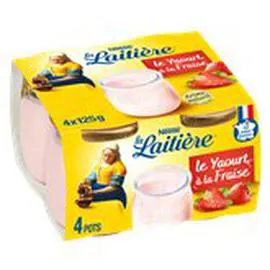 NESTLÉ, LA LAITIÈRE Yaourt au lait entier fraise 4x125g