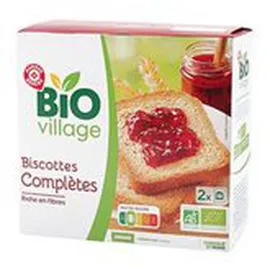 MARQUE REPÈRE, BIO VILLAGE Biscottes Complètes x36 300g