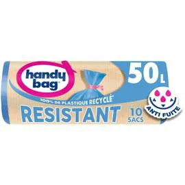 HANDY BAG Sac poubelle avec résistant 50L x10