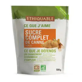 ÉTHIQUABLE Sucre complet de canne Pérou Bio 500g