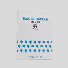 MONOPRIX Monoprix Maison Bloc Notes, 10,5X14,8Cm, Petits Carreaux, 80 Feuilles, 80Gr/M² l'unité