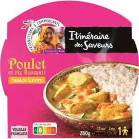 ITINÉRAIRE DES SAVEURS Saveur de l'Inde - Poulet et riz basmati sauce curry 280g