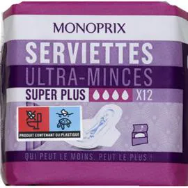 MONOPRIX Serviettes ultra-minces Super Plus l'unité