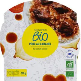 MONOPRIX BIO Porc au caramel, riz basmati parfumé 300g