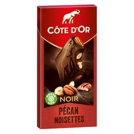 CÔTE D'OR Chocolat noir aux noix de pécan et aux noisettes 180g