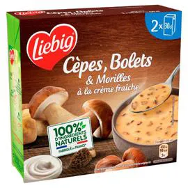 LIEBIG Soupe Délice forestier cèpes, bolets et morilles à la crème fraîche 2x30cl