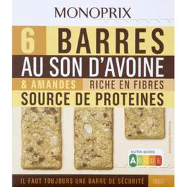 MONOPRIX 6 barres son avoine 180g