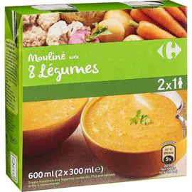 CARREFOUR Soupe mouliné aux 8 légumes 2x30cl