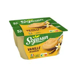 SOJASUN Dessert végétal soja vanille bourbon 4x100g