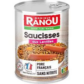 MONIQUE RANOU Saucisses aux lentilles 420g