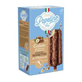 POPELINO Popelino Bâtonnet noisette du Piémont enrobage chocolat noisette 4x78g