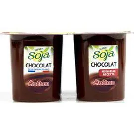 AUCHAN Dessert végétal au soja et au chocolat 4x100g