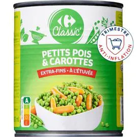 CARREFOUR CLASSIC' Petits pois carottes extra-fins 530g