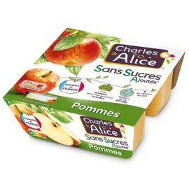 CHARLES & ALICE Compote Pommes 4x100g