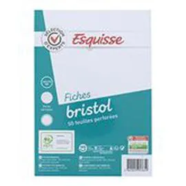 ESQUISSE Fiches bristol 5x5 Perforées - 14,8x21cm - x50 x50