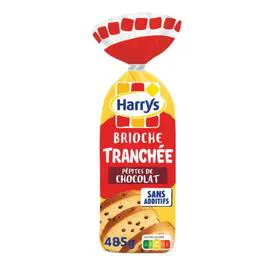 HARRYS Brioche tranchée pépites de chocolat sans additif 485g