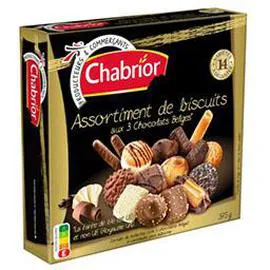 CHABRIOR Assortiment de biscuits aux 3 chocolats belges 375g