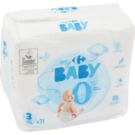 CARREFOUR BABY Couches 0% lotion T3 midi : 4-9 kg x30